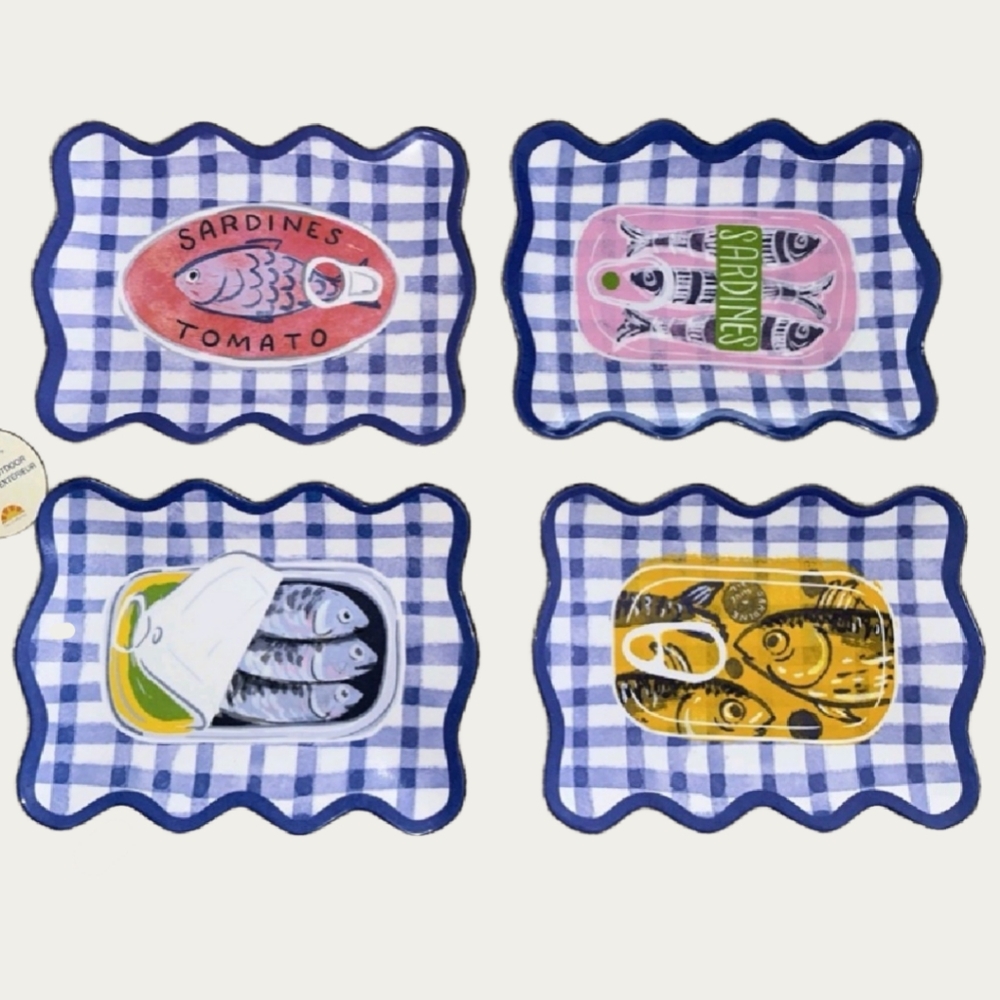 C&C California Assorted Sardines Melamine Appetizer Plates